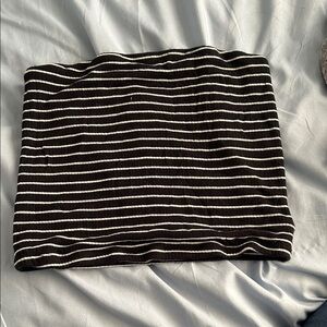 Black and White Striped Women's Skirt
